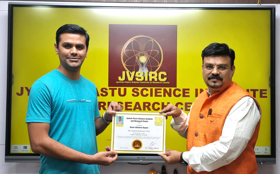 with Dr. Abhay Agaste sir Certificate of Vastushastra Expert